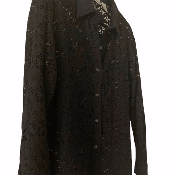 Black Cotton Lace Blouse - Picture 6 of 11